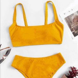 Scoop Neck Bikini Top & High Waisted Bottom Set